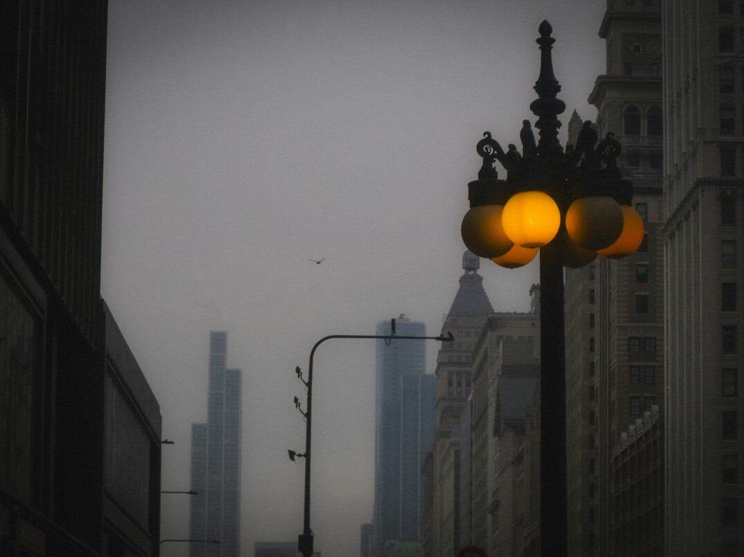 city street at dawn