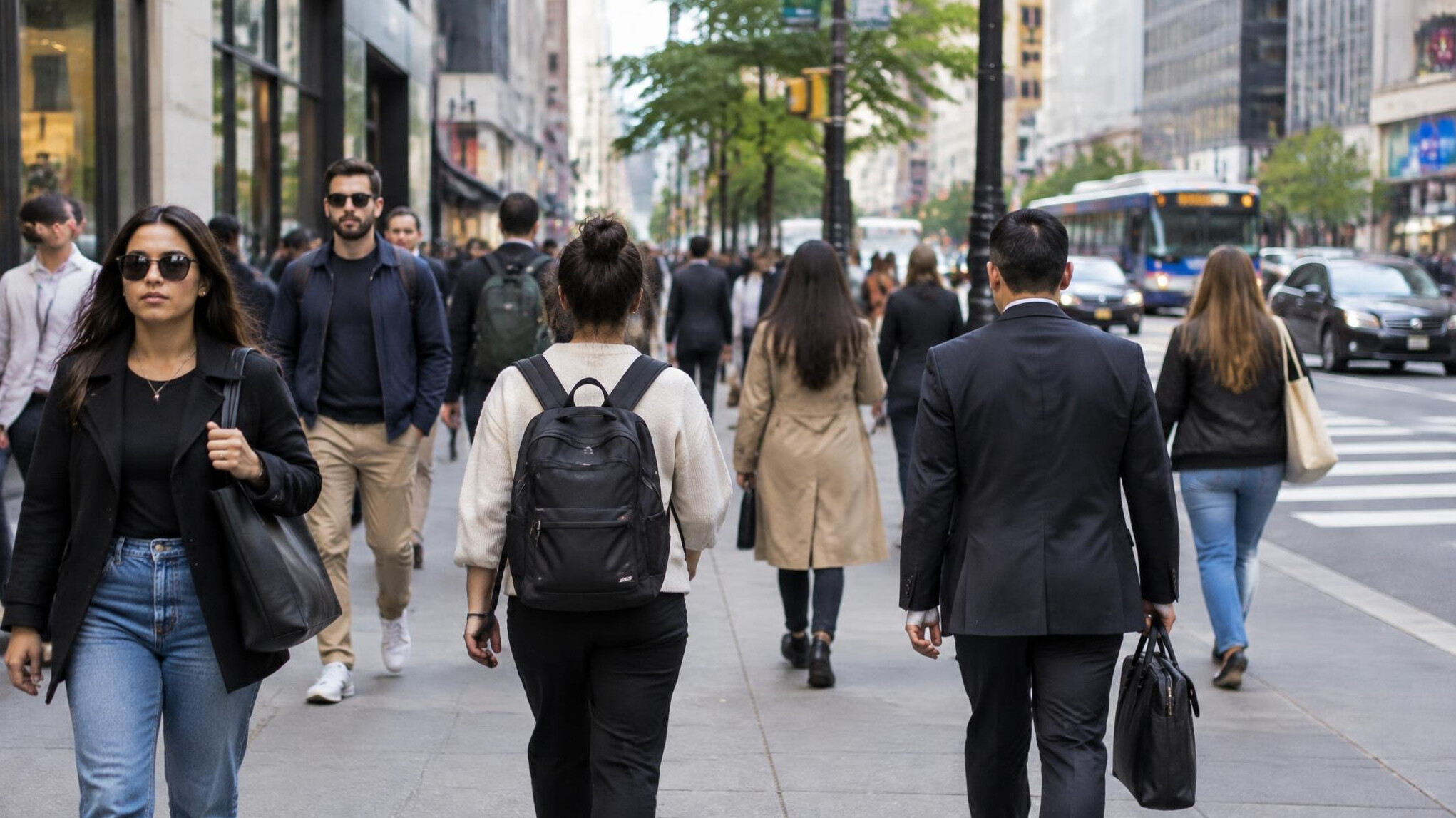 people walking in city street