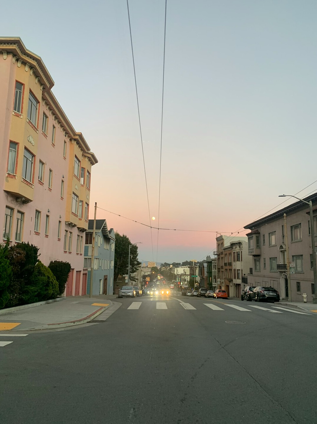 urban street at dusk